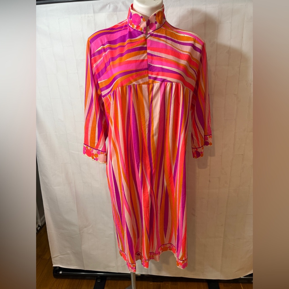 Emilio Pucci Pink and Orange Long Sleeve Dress - Picture 10 of 14